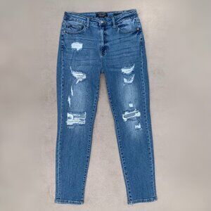 Judy Blue Los Angeles Boyfriend Fit Distressed High Rise Jeans Sz31
